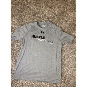 Under Armour HeatGear Shirt Mens Medium Gray Ripken Baseball Hustle No Skill M